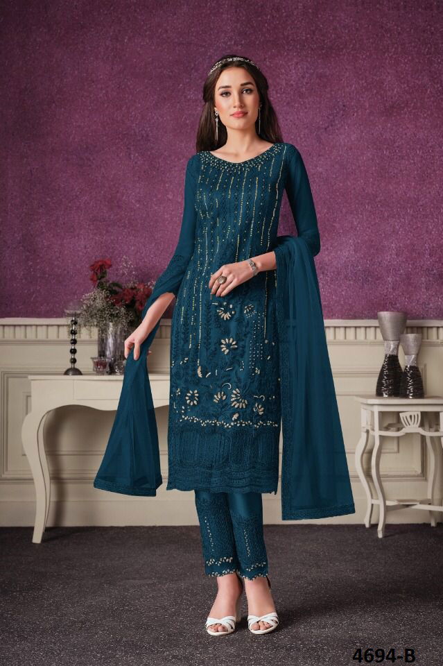 Super Hit 4694 Color Latest Festive Wear Embroidery Salwar Kameez Collection